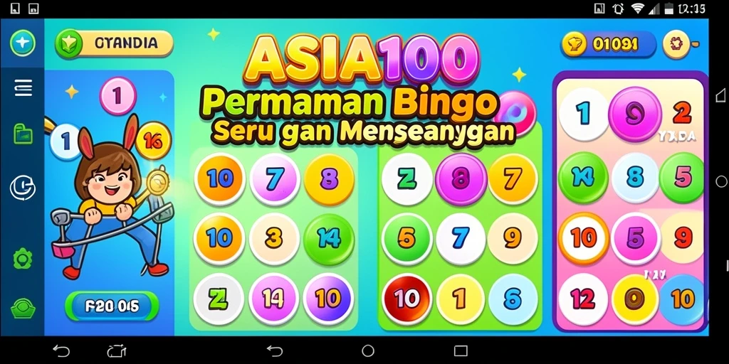 Tampilan gameplay ASIA100 dengan suasana Bingo yang ceria.