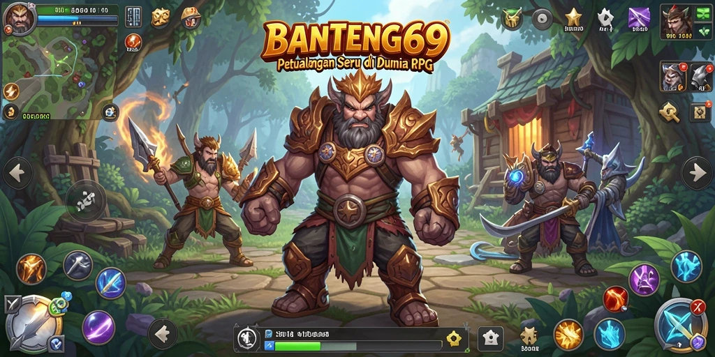 Gameplay seru BANTENG69 dengan pertarungan dan eksplorasi.