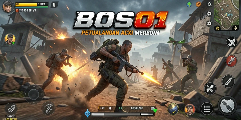 Tampilan gameplay BOS01 yang penuh aksi dan mendebarkan.