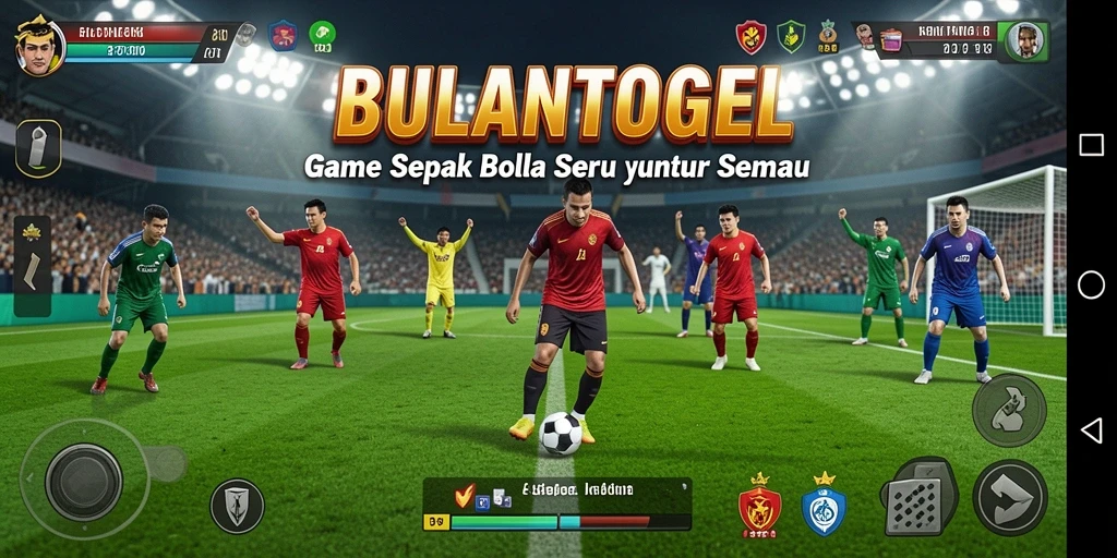 Screenshot gameplay <strong>BULANTOGEL</strong> yang penuh aksi sepak bola.
