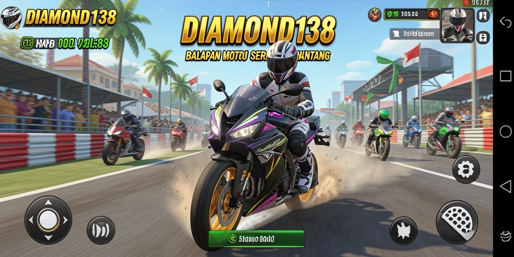 Gameplay seru dengan balapan motor yang menegangkan.